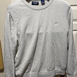 CHAPS Est. 1978 Gray Crewneck Knit Sweater Men’s XL Embroidered Logo